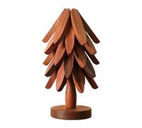 Salvamanteles de madera-Conjunto de posavasosDe plato en forma de árbol de 8.66 pulgadas, mantel resistente al calor, posavasos de madera de cocina plegable para mesa de comedor | Apartamento pero