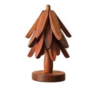 Salvamanteles de madera-Conjunto de posavasosDe plato en forma de árbol de 8.66 pulgadas, mantel resistente al calor, posavasos de madera de cocina plegable para mesa de comedor | Apartamento pero