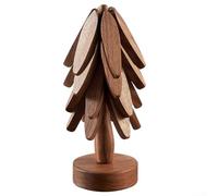 Salvamanteles de madera expandibles en forma de árbol para utensilios de cocina calientes con soporte para encimera de cocina y mesa de comedor (B)