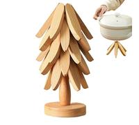 Salvamanteles de Madera para árbol, Juego de 6 Posavasos aislados, Protector de sartén Resistente al Calor para Mesa de Cocina para Comedor, Dormitorio, Platos Calientes, Cuencos, cazuelas