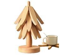 Salvamanteles de Madera para árbol, Juego de 6 Posavasos aislados, Protector de sartén Resistente al Calor para Mesa de Cocina para Comedor, Dormitorio, Platos Calientes, Cuencos, cazuelas