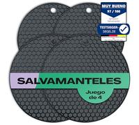 Salvamanteles de Silicona 4 Piezas - Resistente al Calor hasta 230°C - Seguro para Alimentos - Protector de Cocina - Protege Ollas y Sartenes - Alfombrilla para Inducción - Tapetes Antideslizantes