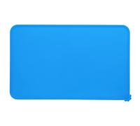 Salvamanteles de Silicona para Mascotas, Antideslizante e Impermeable, 30x48 cm - Diseño de Borde Elevado, Fácil Limpieza, Protección de Suelos para Comederos (Azul)