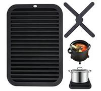 Salvamanteles de Silicona Plegables Alfombrilla Resistente Calor 2 PCS paraSoporte para Macetas, Alfombrilla de Mesa, Antideslizante Posavasos, Hot Dishes Alfombrillas Mesa Cocina