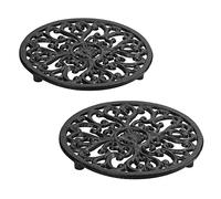 Salvamanteles Hierro Trébedes Decorativa para Cocina Sartenes Calientes, Trébedes Metal con Clavijas De Goma, Resistente Al Calor, 17,1cm Diámetro