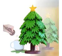 Salvamanteles magnéticos para ollas calientes, sartenes, platos y tazas, el juego de posavasos de árbol de Navidad con mosquete de malvavisco, posavasos de plantas para decoración de escritorio, juego