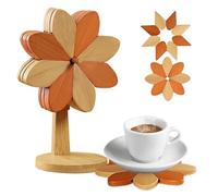 Salvamanteles para platos calientes | Juego natural resistente al calor y antideslizante | Salvamanteles de madera molino A para cocina - Para cocina decoración casa mesa mostrador bar oficina tazas