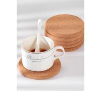 Salvamanteles Redondos para sartenes Calientes, Paquete de 6 Posavasos de Corcho para Bebidas, café, té, ollas, sartenes, Posavasos de Bricolaje de 10 cm