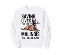 Salvando Vidas con un Malinois Esperando en casa Sudadera