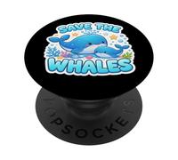 Salvar a Las Ballenas Amante Día de la Tierra Medio Ambiente Ecología PopSockets PopGrip Adhesivo