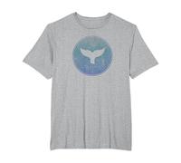 Salvar a Las Ballenas Asesino de Animales Marinos Cola de Ballena Ola Orca Camiseta, Hombre Tallas Grandes, Gris Jaspeado, 3X Alto