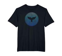 Salvar a Las Ballenas Asesino de Animales Marinos Cola de Ballena Ola Orca Camiseta, Hombre Tallas Grandes, Negro, 4X Alto