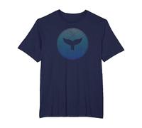 Salvar a Las Ballenas Asesino de Animales Marinos Cola de Ballena Ola Orca Camiseta, Hombre Tallas Grandes, Azul Marino, 6X Alto
