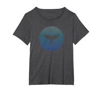 Salvar a Las Ballenas Asesino de Animales Marinos Cola de Ballena Ola Orca Camiseta, Mujer Tallas Grandes, Jaspeado Oscuro, 6XL Grande