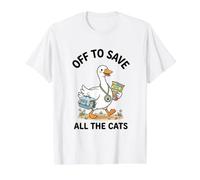Salvar a Todos los Gansos Divertidos y tontos Camiseta gráfica económica, Hombre, Blanco, M