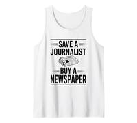 Salvar a un Periodista Compre un periódico Humor Camiseta sin Mangas