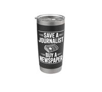 Salvar a un periodista Compre un periódico Humor Vaso térmico de acero inoxidable de doble pared