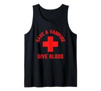 Salvar a un Vampiro da Sangre Divertido Halloween Camiseta sin Mangas