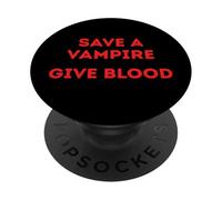Salvar a un Vampiro da Sangre Divertido Halloween PopSockets PopGrip Adhesivo