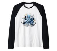 salvar Kraken pulpo azul calamar mar vivo salvar océano tierra día Camiseta Manga Raglan