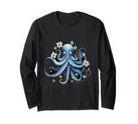 salvar Kraken pulpo azul calamar mar vivo salvar océano tierra día Manga Larga