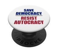 Salvar la Democracia resiste la autocracia - Anti Trump PopSockets PopGrip Adhesivo