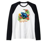 Salvar la Rana Azul de la Selva Camiseta Manga Raglan
