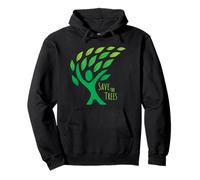 Salvar los árboles Día de la Tierra Hojas fluidas en el diseño del Viento Sudadera con Capucha