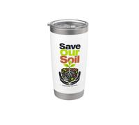 Salvar nuestro suelo y regenerar la tierra Agricultura regenerativa Vaso térmico de acero inoxidable de doble pared