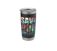Salvar nuestros océanos Proteger a las tortugas Tierra Día Mundial del Océano 2026 Vaso térmico de acero inoxidable de doble pared