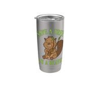 Salvar un árbol Come un castor Castor consciente del medio ambiente Vaso térmico de acero inoxidable de doble pared