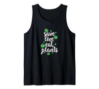 Salvar Vidas Comer Plantas Divertido Vegetariano Camiseta sin Mangas