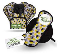 Salvaslip reutilizables antideslizantes en algodón orgánico para flujo blanco (M, 7 uds.); lavables a alta T°, 100% transpirables y suaves, salvaslip tela cómoda, protección femenina diaria (sin PUL)