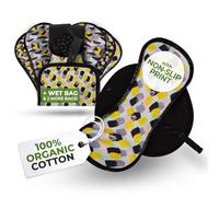 Salvaslip reutilizables antideslizantes en algodón orgánico para flujo blanco (S, 7 uds.); lavables a alta T°, 100% transpirables y suaves, salvaslip tela cómoda, protección femenina diaria (sin PUL)