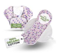 Salvaslip reutilizables antideslizantes en algodón orgánico para flujo blanco (S, 7 uds.); lavables a alta T°, 100% transpirables y suaves, salvaslip tela cómoda, protección femenina diaria (sin PUL)