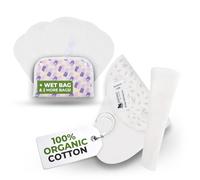 Salvaslip reutilizables antideslizantes en algodón orgánico para flujo blanco (TANGA, 7 uds); lavables a alta T°, 100% transpirables, salvaslip de tela sin olores, protección femenina diaria (sin PUL)