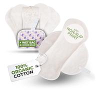 Salvaslip reutilizables antideslizantes en bambú orgánico para flujo blanco (M, 7 uds.); lavables a alta T°, 100% transpirables, salvaslip de tela sin olores, protección femenina diaria (sin PUL)