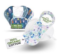 Salvaslip reutilizables antideslizantes para adolescentes (S, 7 uds); lavables a alta T°, 100% transpirables, sin olores; salvaslip de tela en algodón orgánico para flujo blanco y uso diario (sin PUL)