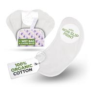 Salvaslip reutilizables antideslizantes SIN ALAS en algodón orgánico para flujo blanco (S, 7 uds.); lavables a alta T°, 100% transpirables, salvaslip tela cómoda, protección femenina diaria (sin PUL)