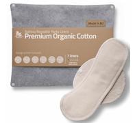 Salvaslip reutilizables en algodón orgánico para flujo blanco (M, 7 uds.); HECHOS EN LA UE, lavables a alta T°, 100% transpirables y suaves, salvaslip tela cómoda, protección femenina diaria (sin PUL)