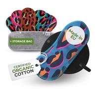 Salvaslip reutilizables en algodón orgánico para flujo blanco (S, 7 uds.); HECHOS EN LA UE, lavables a alta T°, 100% transpirables y suaves, salvaslip tela cómoda, protección femenina diaria (sin PUL)