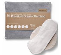 Salvaslip reutilizables en bambú orgánico para flujo blanco (S, 7 uds.); HECHOS EN LA UE, lavables a alta T°, 100% transpirables, salvaslip de tela sin olores, protección femenina diaria (sin PUL)