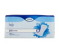 Salvaslip Tena Ladyultra Super - paquete de 15 piezas. | Para mujer, 24 compresas totales, discretas y cómodas