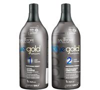 Salvatore Champú antiresiduos de 1 litro, acondicionador reconstructor, fórmula premium de oro azul