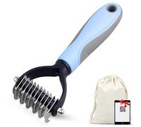 SALVAYRO® Cepillo Deslanador para Perros y Gatos de Pelo Corto y Largo + Bolsa + Guia Digital con Información sobre tus Mascotas, Modo de Empleo... | Quita Nudos y Elimina Pelo Muerto.