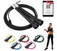 SALVAYRO® Comba Crossfit y Boxeo Profesional + Guía Digital con Ejercicios, etc | Cuerda de Saltar con Rodamiento para Fitness | Ajustable y Rápida, Ideal para Entrenamiento de Adultos.