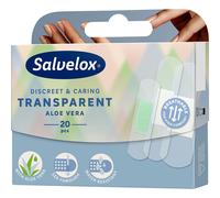 Salvelox ® | Transparent Aloe Vera 20 | Apósito con Aloe Vera discreto y transparente que permite la transpiración de la piel y es resistente al agua y a la suciedad | 20 Unidades
