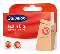 Salvelox ® | Textile Bits 10cm | Apósitos de tejido flexible con excelente adhesión | Permite la transpiración de la piel y es resistente a la suciedad | 10 cm