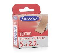 Salvelox ® | Esparadrapo Textile | Excelente adhesión a la piel y resistente a la suciedad | Color beige | 5x2.5cm
