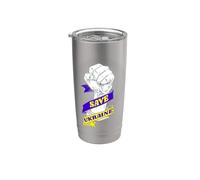 Salvemos a Ucrania, detengamos a Rusia, detengamos la guerra en Ucrania Vaso térmico de acero inoxidable de doble pared